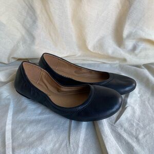 Lucky Brand Erin Black Leather Ballet Flats Womens - Size 8M